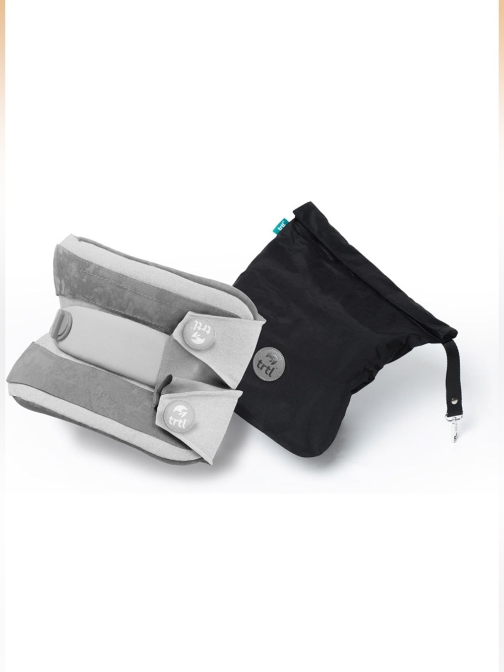 Trtl Travel Pillow and Carry Bag - Gray